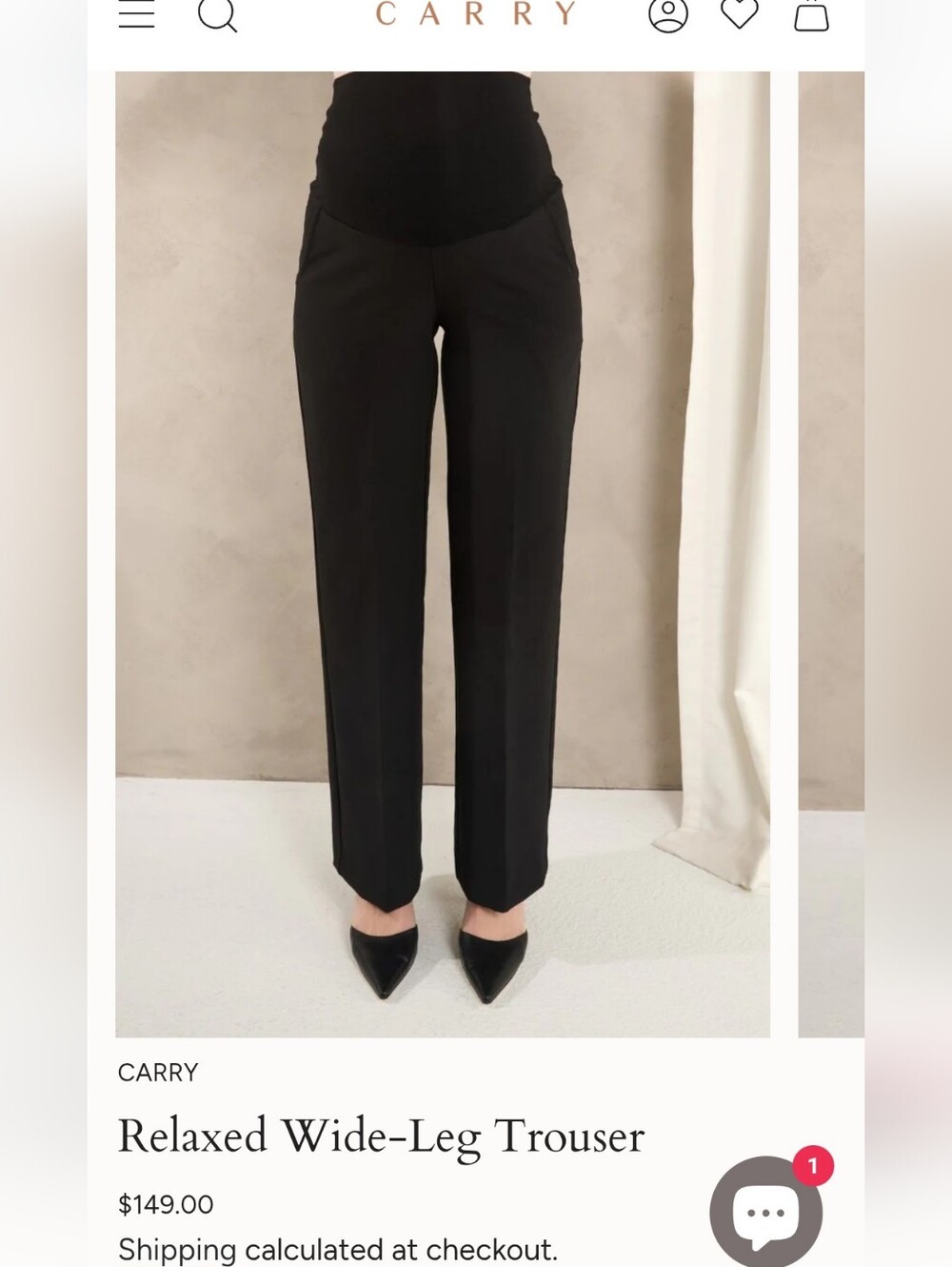 CARRY NAVY BLUE Relaxed Wide-Leg Trouser Maternity Size Small